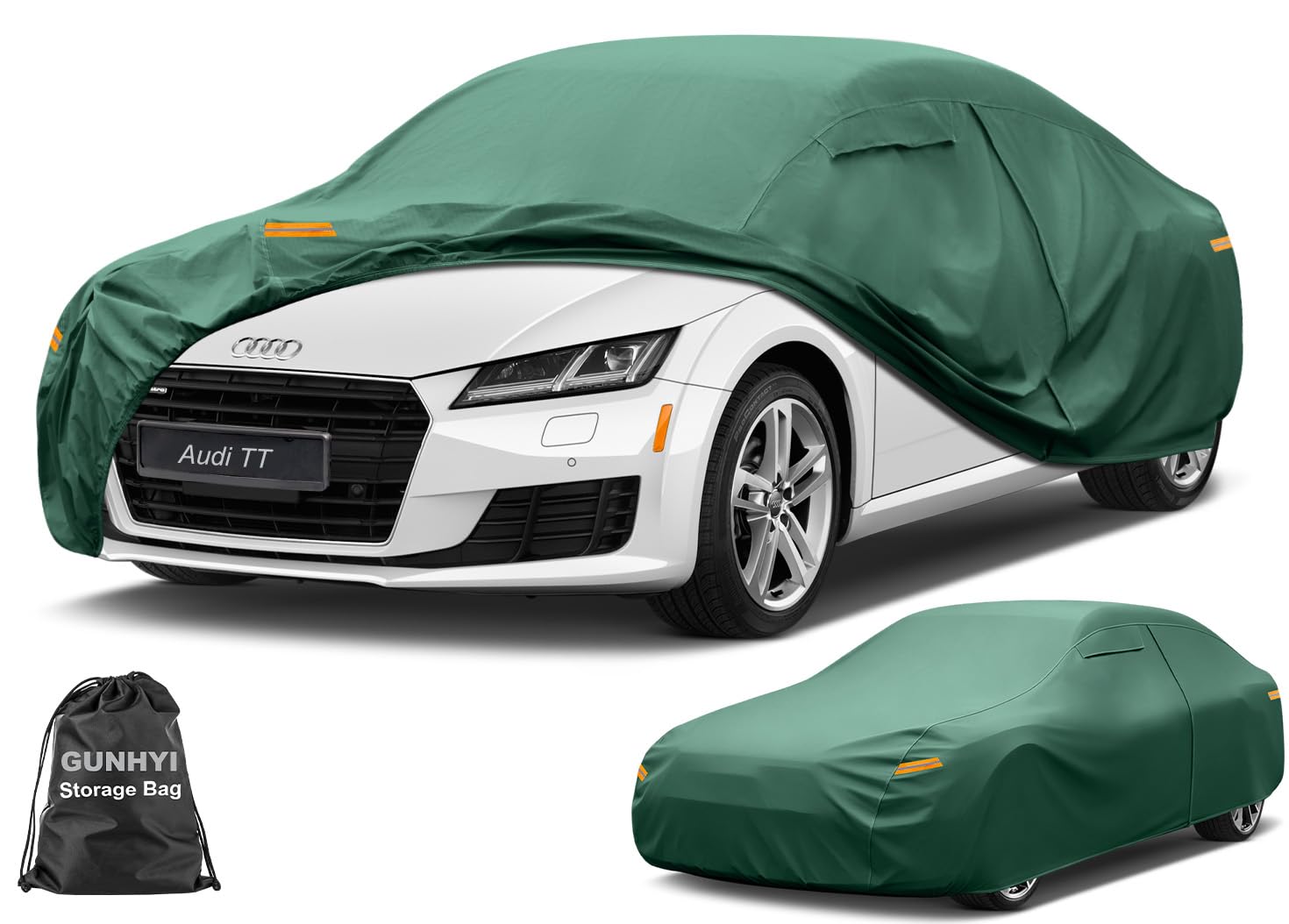GUNHYI Multi-Layer Heavy Duty Coupe Car Cover Waterproof All Weather