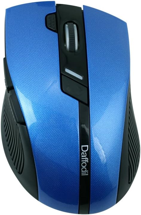 Daffodil WMS615 - Wireless RF Gaming Mouse - 6 Button 1600dpi Mice with Office Mode - Windows 10/8 / 7 / Vista/XP and Mac Os Compatible (Blue)
