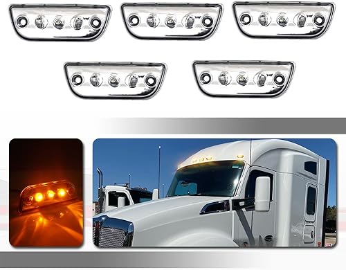 Tonsya Compatible con Kenworth T680 T770 T880 Peterbilt 569 Camionaje Cab T680 T770 T880 Peterbilt 569 Camión remolque Cab techo techo Luz LED de