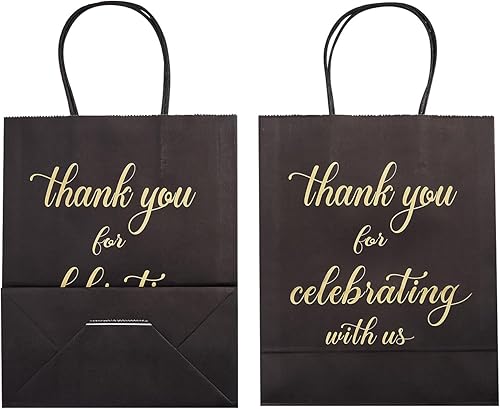 Miniatura 8 de DjinnGlory Paquete de 50 bolsas de regalo de bienvenida con asas y 50 papel de seda blanco para invitados de hotel, despedida de soltera, regalos de