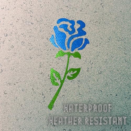 Image of High-Intensity Grade Reflective Rose Car Decal, Customizable, Multiple Colors and Size Options, Special Edition Baby Blue, 3inches