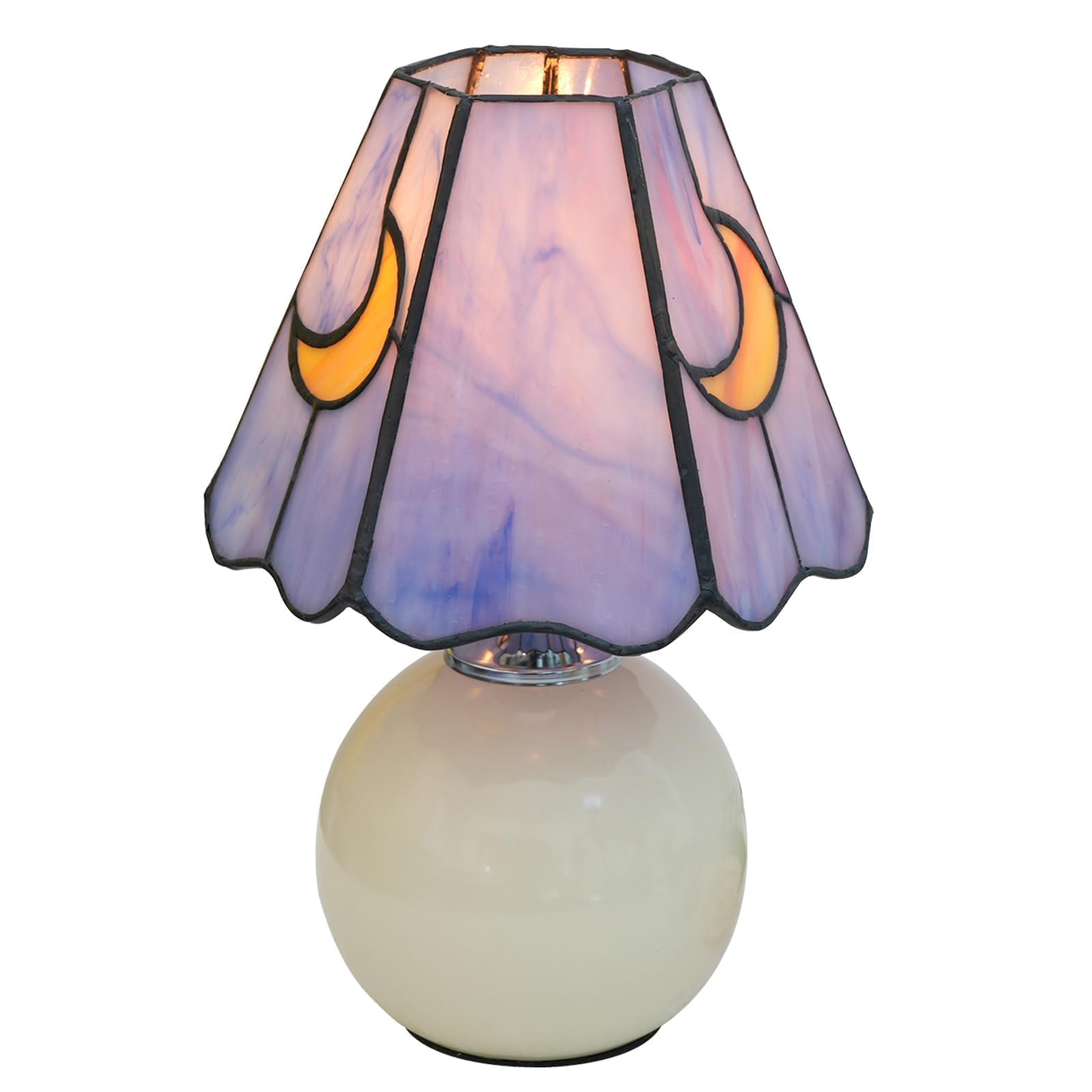 KIPHEPI Tiffany Moon Mushroom Lamp