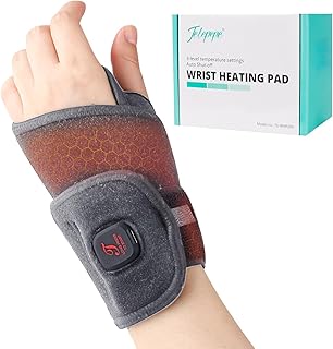 Heated Wrist Wrap Cordless, Wrist Heating Pad for Pain Relief, 3000mAh Rechargeable Wrist Warmers for Men Women, 3 Heat Levels Carpal Tunnel Wrist Brace with 30 Mins Auto-off (Gray)