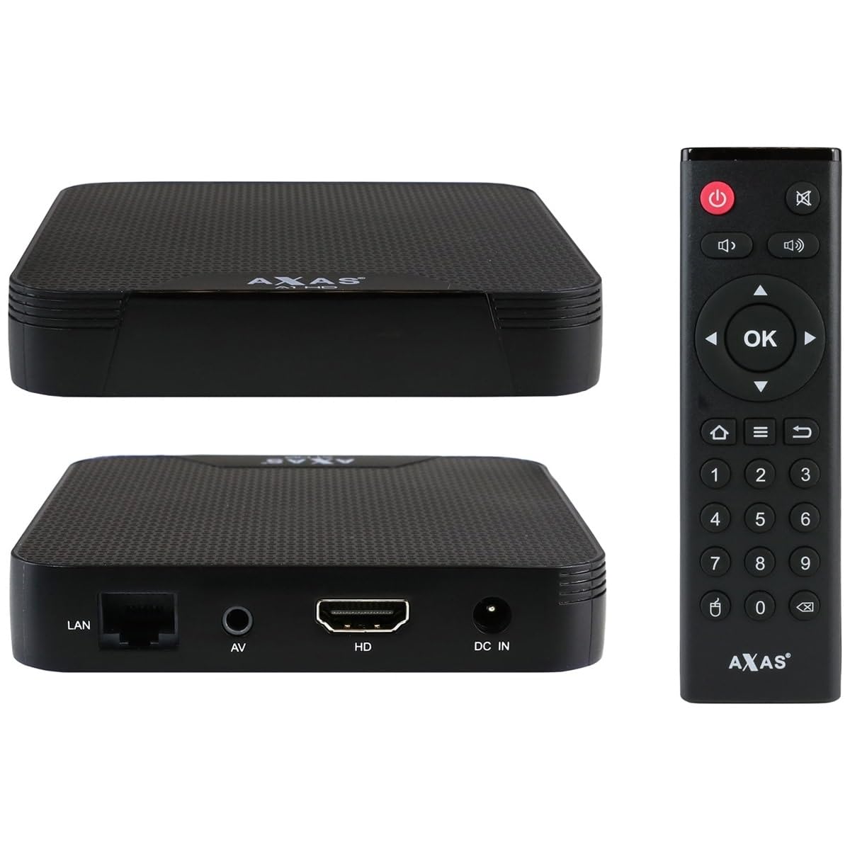 Axas A1 HD 4K UHD Android 10 IP Receiver (4K Ultra HD Auflösung, 2GB RAM & 16GB Flash, 2.4 & 5GHz Dual-WiFi, Micro SD-Karte bis zu 32 GB, Set-Top Box, 2X USB 2.0, Schwarz)