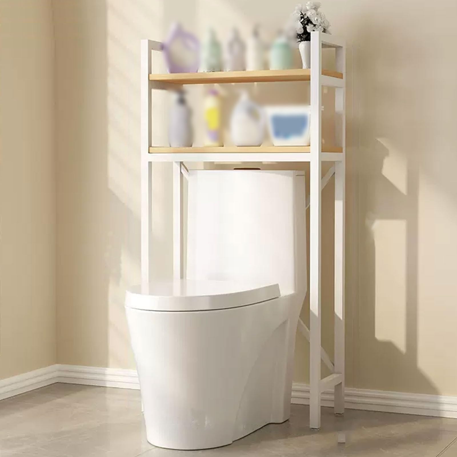 Meuble de rangement autonome à 2 niveaux étagère de maison compacte