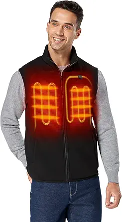 ORORO fleece heated vest with battery pack