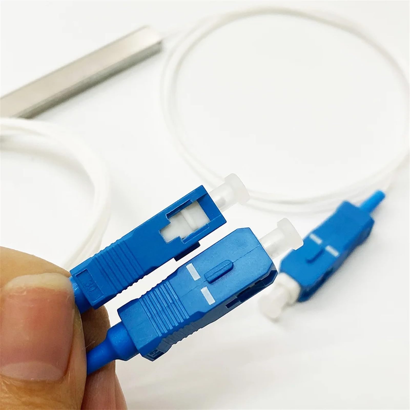 Câble à Fibre Optique Séparateur Optique SC UPC 0.9mm 1x2 FTTH, 10 pièces, séparateur de Fiber Optique SC UPC PLC coupleur Optique monomode Simplex, Tuyau en Acier PVC Cavalier Fibre Optique