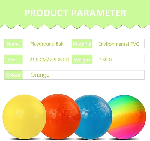 Miniatura 4 de Pelota de patio de recreo, 8.5 pulgadas Kickball para niños y adultos, para interiores y exteriores, pelota de balón cuadrada, juego de patio