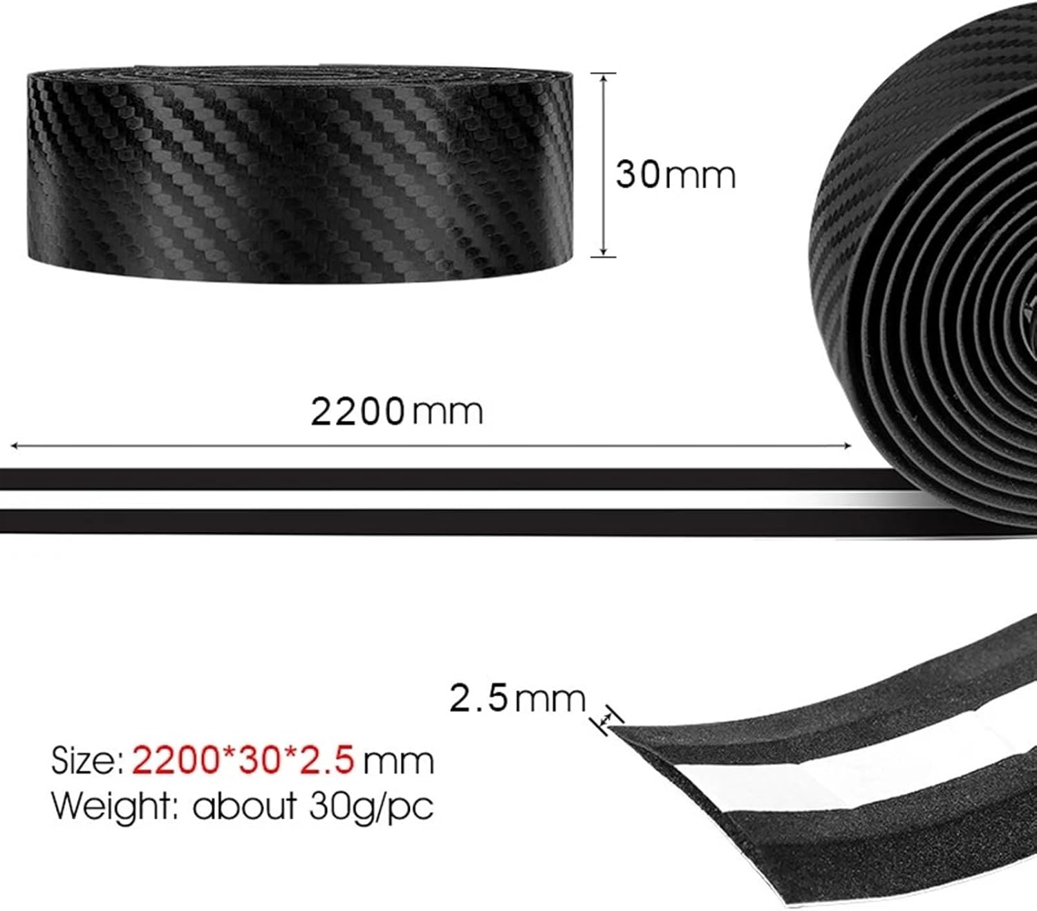 Handlebar Tape,Bike Handlebar Tape Road Bike Tape Carbon Fiber Texture Handlebar Cover Anti-Slip Bicycle Handles Bar Wrap Race Gravel Cycling Handles Tape Ribbon(Red)