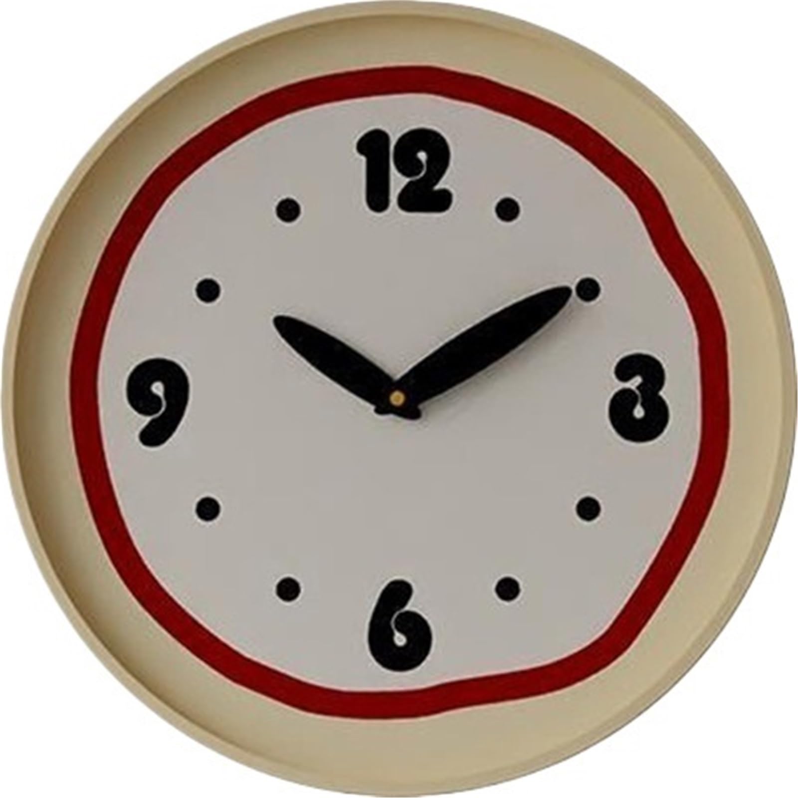 S5b8W3g7 Modern Quartz Cream style graffiti shaped silent wall clock battery powered Easy to match Wall Clock(10 inches)