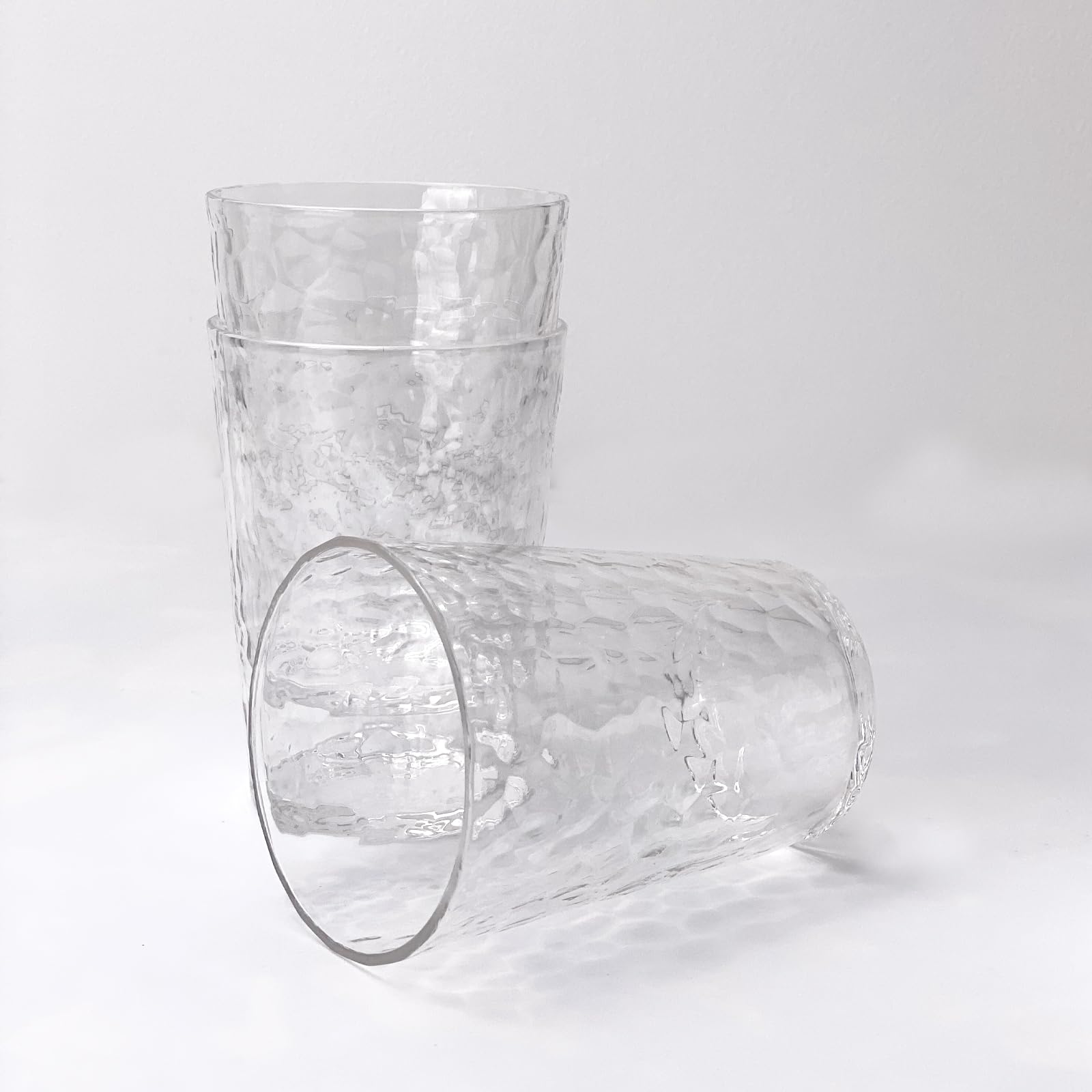 Vasos de plástico de 24 onzas (juego de 8), tazas de plástico reutilizables, tazas acrílicas sin bisfenol A, resistentes a los golpes, interior texturizado, seguro para lavavajillas (color