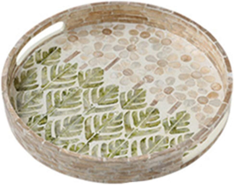 Decorative Tray Nordic Style Natural Color Shell Storage Tray High-end Household Rectangular Round Storage Tray Trays Decorative (Color : Color A Size : One Size)