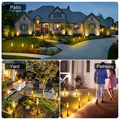 B-Right Led Low Voltage Pathway Lights Outdoor, 4.8W 570 Lumens 12V Ac Plug 6 Pack Extendable Landscape Lighting Ip65 Waterproof Garden Lights Path Lights For Patio Yard Walkway, Warm White, 2700K #TOP1