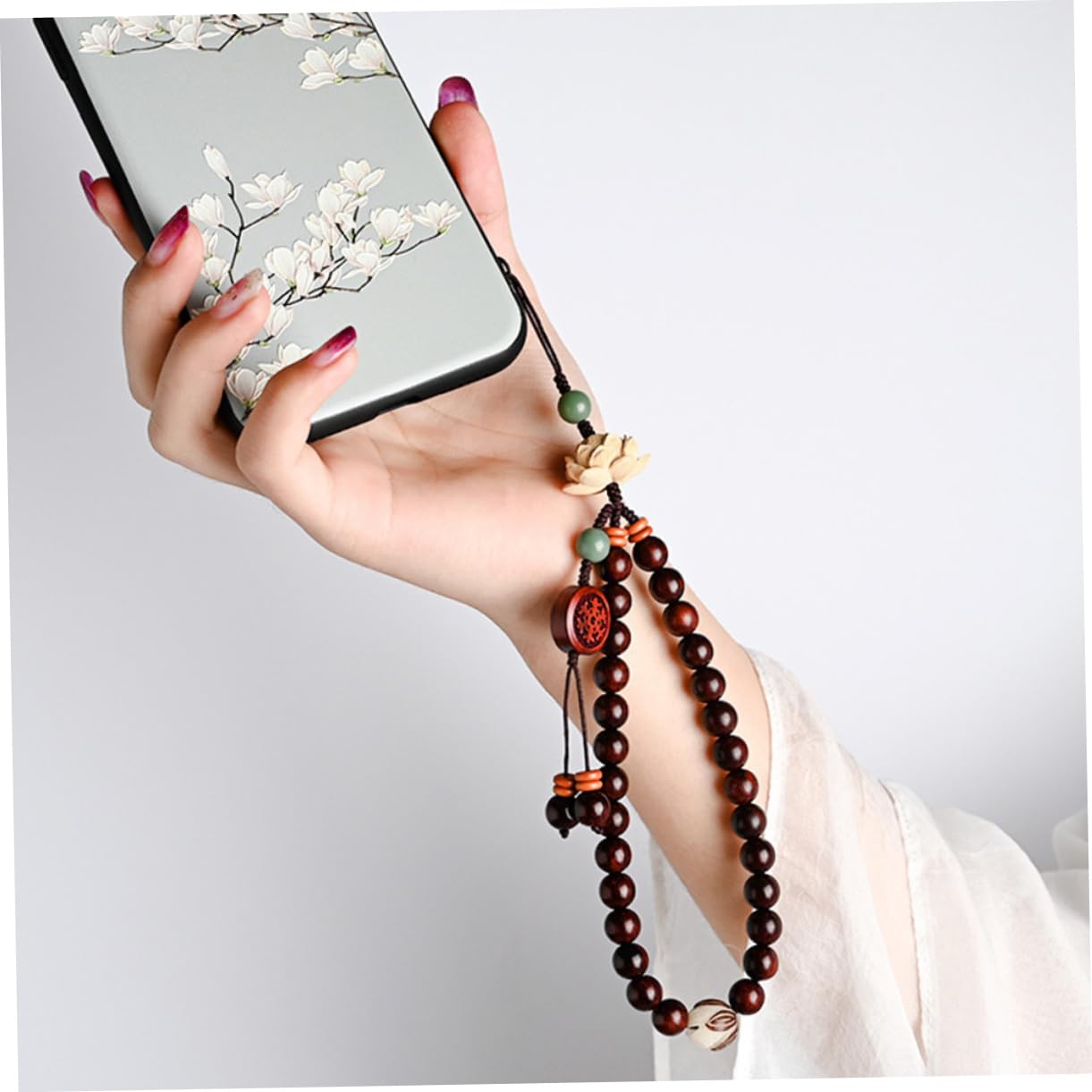 DOITOOL 3piezas Correa De Teléfono Móvil De Estilo Chino Cuentas y Lazo Para Senderismo y Actividades Al Aire Pulsera Elegante y Práctica