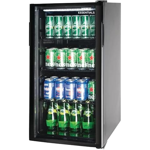 GLASS DOOR BOTTLE COOLER DISPLAY FRIDGE BLACK INTERIOR WITH INTERNAL LIGHT Cover
