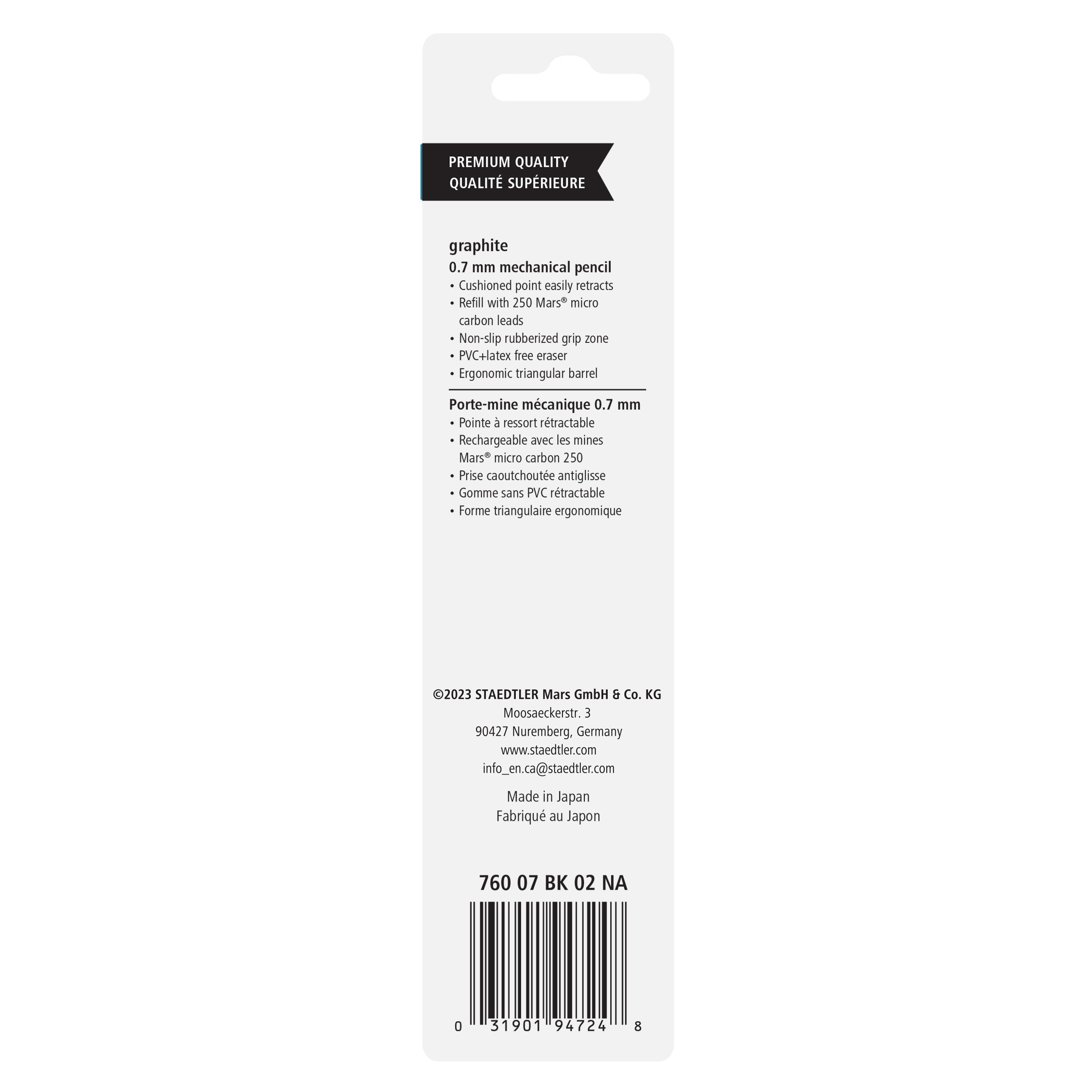 STAEDTLER Matita meccanica in grafite 760, 0,7 mm, 760 07Bk