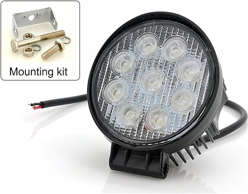 Miniatura 6 de Willpower 2 unidades de 27 W, 4 pulgadas, luz de trabajo redonda LED de 2200 lm, para todoterreno, SUV, barco, 4X4, JK, 4WD, camioneta, 12 V 24 V