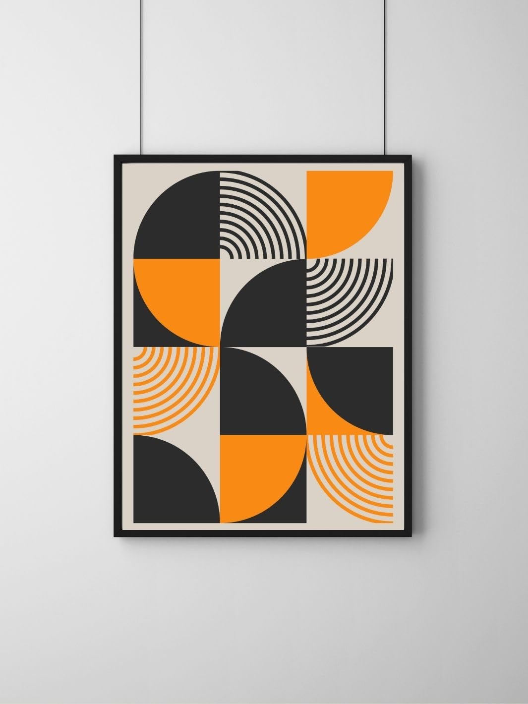 Soulhouse Modern Geometric Elegance Abstract Art Poster | Black