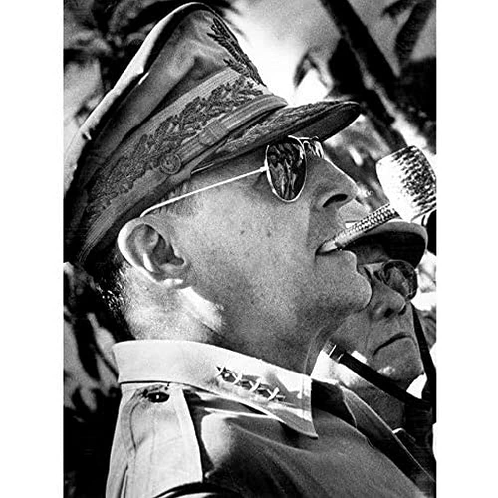 War WWII US General Douglas Dugout MacArthur Pipe Photo Unframed Wall Art Print Poster Home Decor Premium