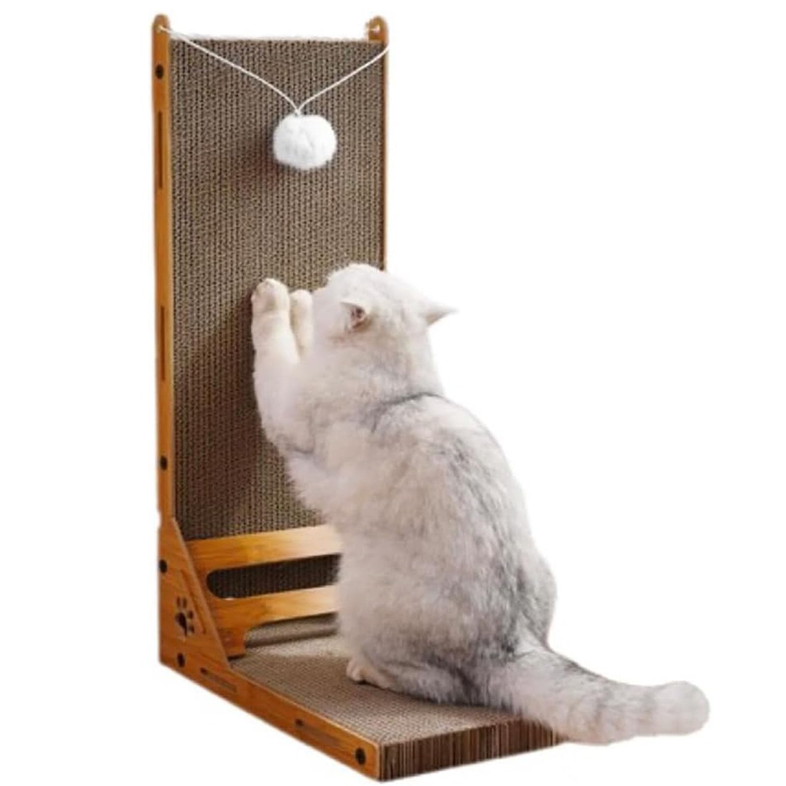 سرير هزاز للقطط الكبيرة والصغيرة مقاس 59 × 30 × 24 سم، لوح خدش للقطط من الورق المموج، لوح خدش الكل في واحد، براية مخلبية، منتج لحماية الآثاث من تبسيتسنز