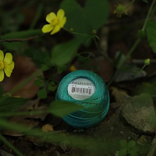 Miniatura 2 de Rhapsody Hilo de algodón perla tamaño 8 hilo de ganchillo Perle 12 bolas Set tejido a mano, bordado, sashiko, punto de cruz, costura, aguja,