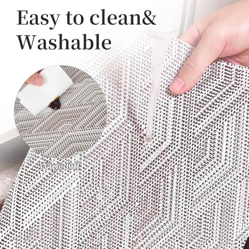 Image of YELONA Placemats for Dining Table - Heat Resistant, Non-Slip & Washable PVC Vinyl Table Mats - Set of 8, 45 x 30 cm (Camel White)