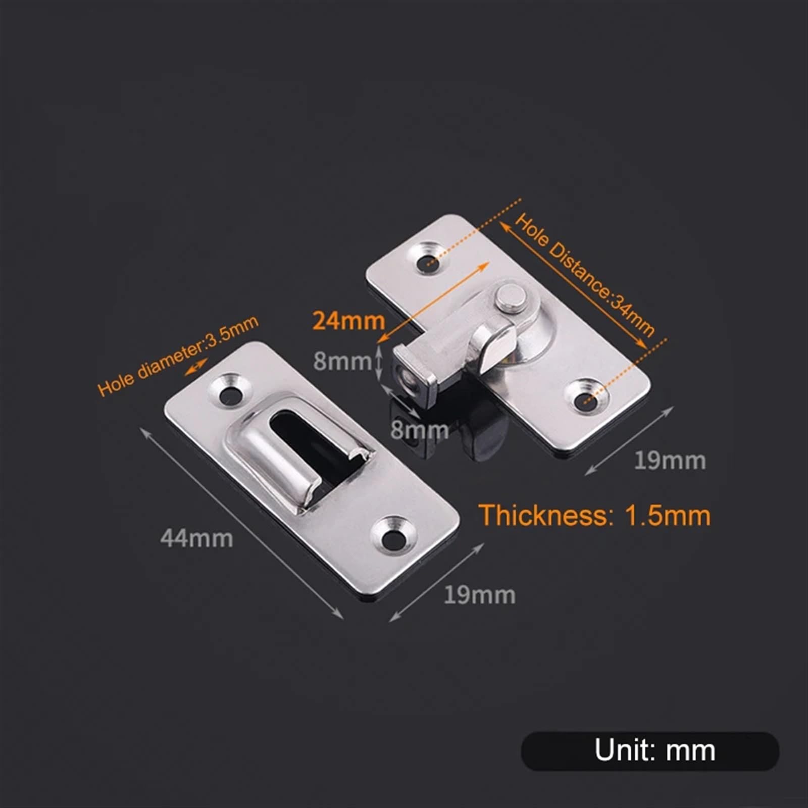 304 En Acier Inoxydable 90 Degrés à Angle Droit Boucle Crochet Crochet De Verrouillage Pour