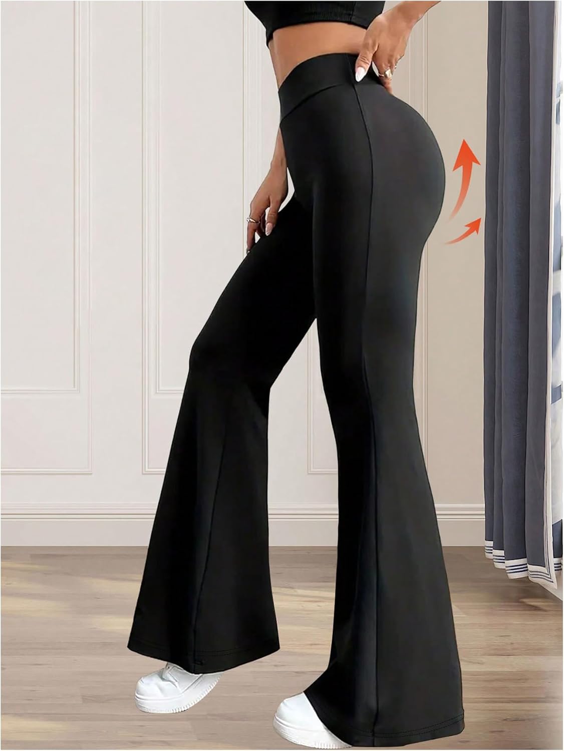 Verdusa Women's High Waist Athletic Pants Fitness Clothing Bell Bottom Yoga Leggings - Image 3