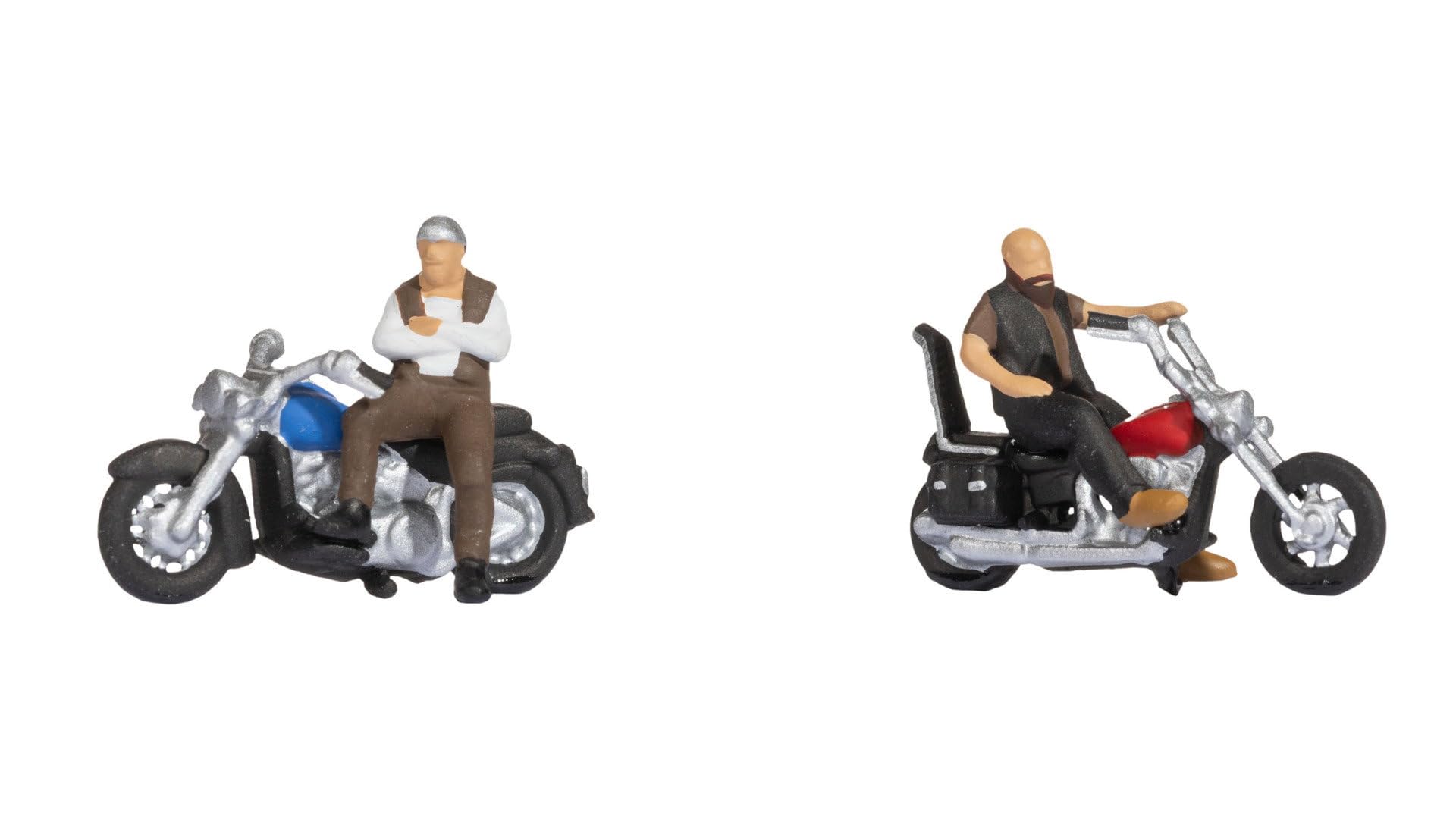 NOCH H0 Figures Rocker on Motorcycles for Model Railway H0, Miniature Figures for Use in Model Railway Scenes