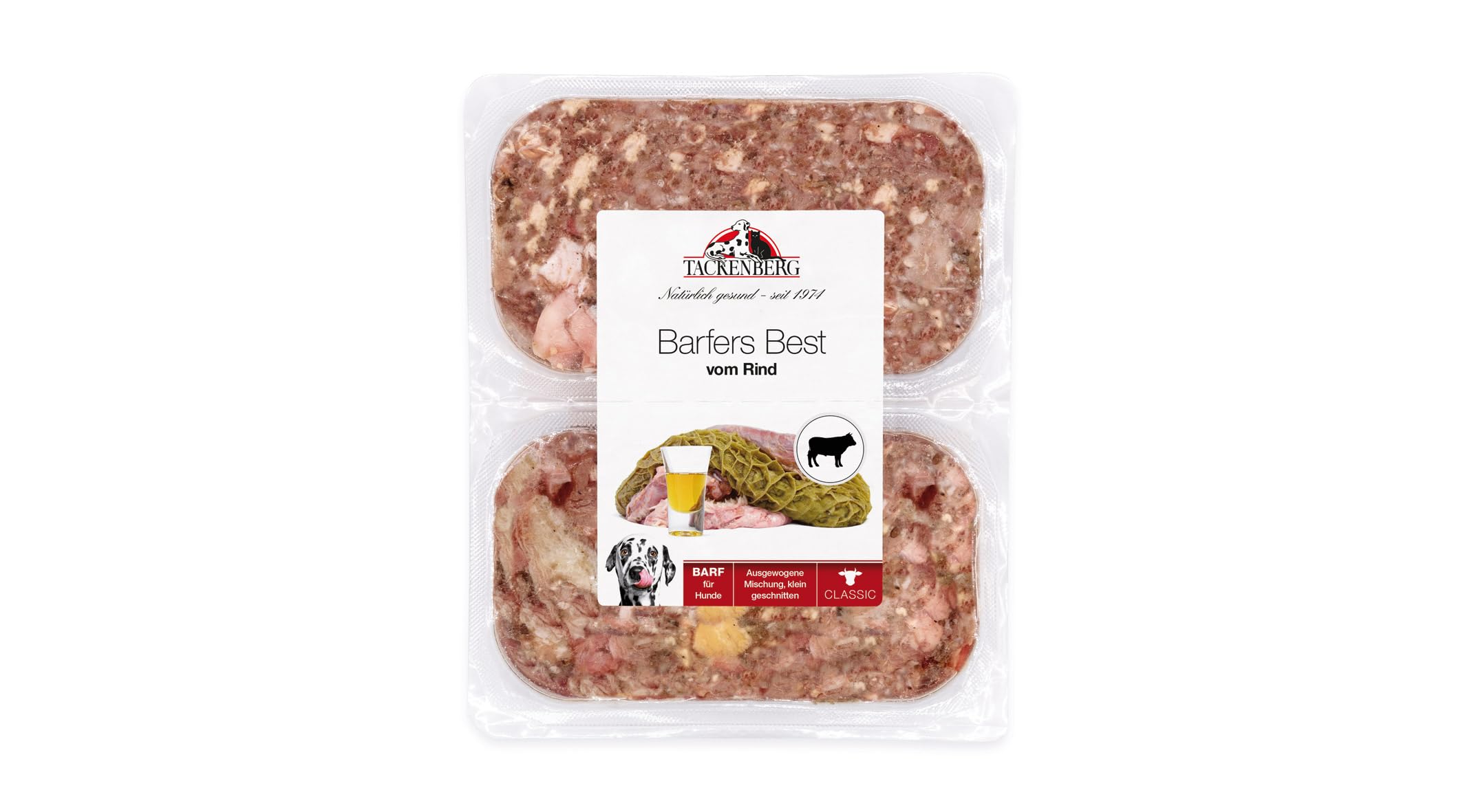 TACKENBERG Barfers Best vom Rind für Hunde - 14 x 500 g - leckeres Frostfleisch als Hundefutter in Premiumqualität - geeignetes Gefrierfutter für deinen Vierbeiner - ohne Zusatzstoffe