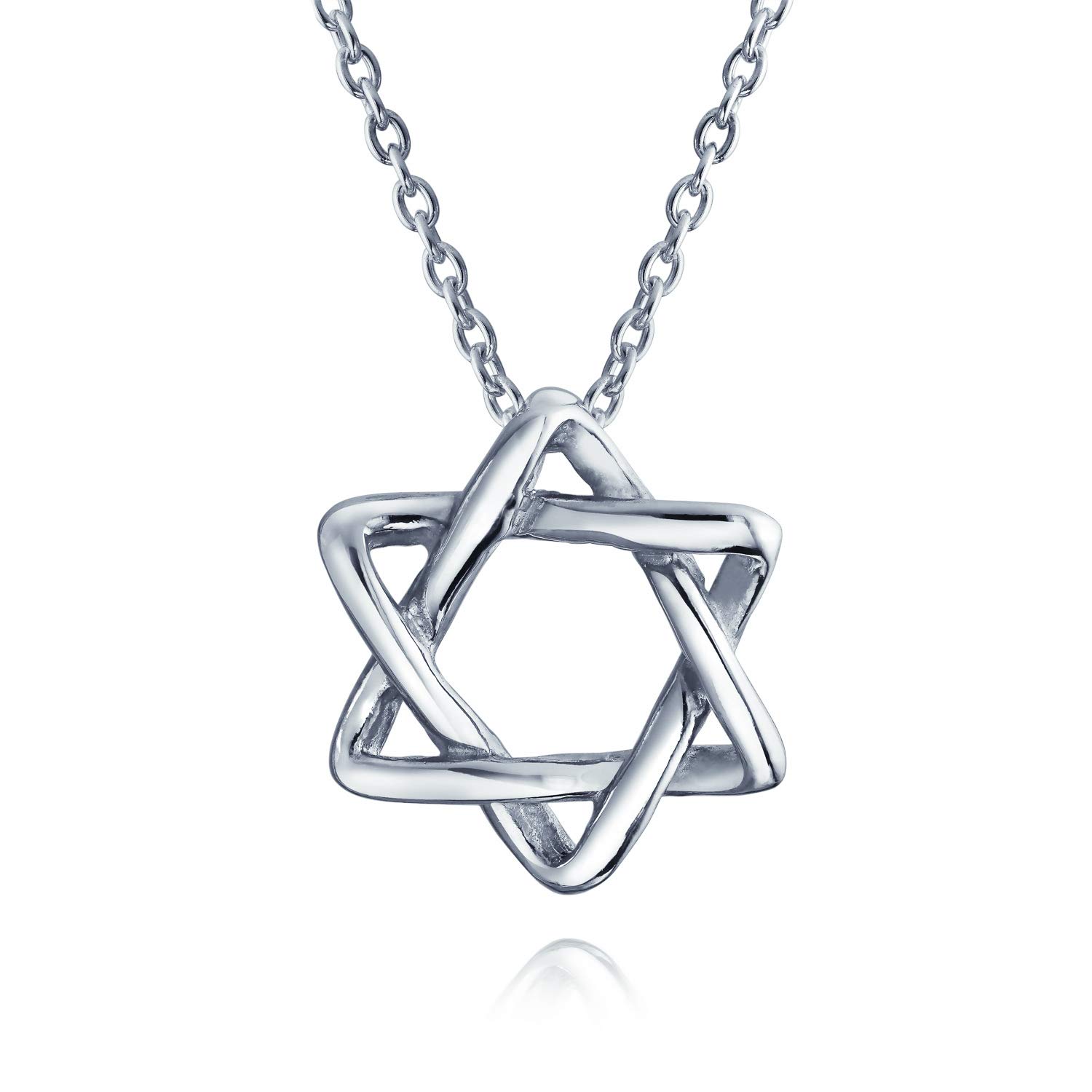 Unisex Hanukkah Magen Star of David Pendant Necklace Religious Judaic Jewelry for Women Teens Bat Mitzvah Genuine .925 Sterling Silver