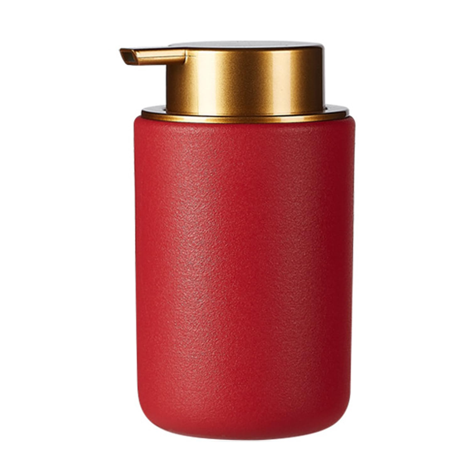 Dowbom Ceramic Foaming Soap Dispenser, 350ml Hand Foaming Dispenser, Foam Soap Dispenser with Pump for Barthroom Kitchen (Red-B)