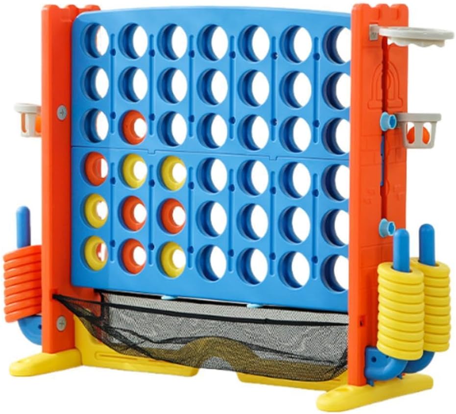 Mqiklt 四目並べ 多機能 ボードゲーム 高さ調節可能 バスケットボールフープ クラシック 論理