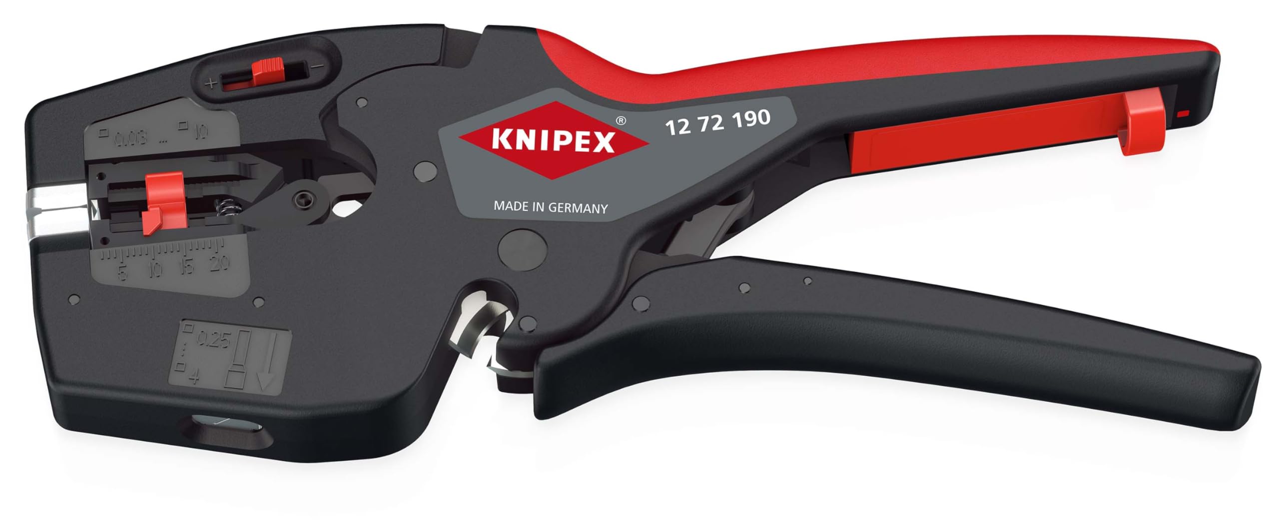 KNIPEX NexStrip Herramienta multifuncional para electricistas en blister con fundas de plástico antideslizantes 190 mm, 12 72 190 SB