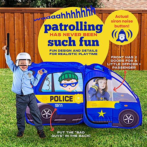 Police Car - Fire Truck Pop Up Play Tent With Sound Button For Kids, Toddlers, Boys, Girls, Indoors & Outdoors – Playhouse For Interactive Fun - Foldable, Quick Setup Pretend Play Toys & Gift #TOP2