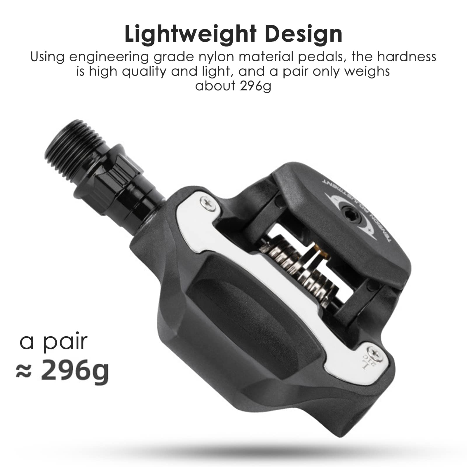 Towwoo Pédales de Vélo SPD, 9/16" Pédales Automatiques de Vélo avec Cales de Pédale, Pédales de Vélo de Route Compatibles avec Pédales Shimano SPD pour VTT, Vélo de Spin Randonnée Cyclisme