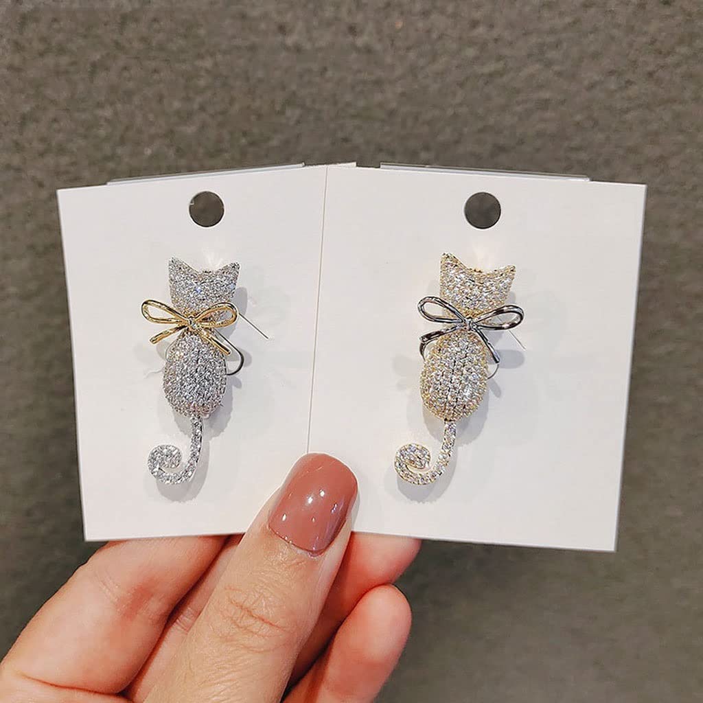 Broche de Mujer, Pin Bonito, Broche de Gato, Personalidad Moderna, Animal, Hebilla, suéter, Abrigo, Accesorios Occidentales, Broches exquisitos para Mujer