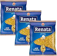 Kit com 3 Pacotes de Macarrão de Sêmola com Ovos Ave Maria de 500g cada - Renata