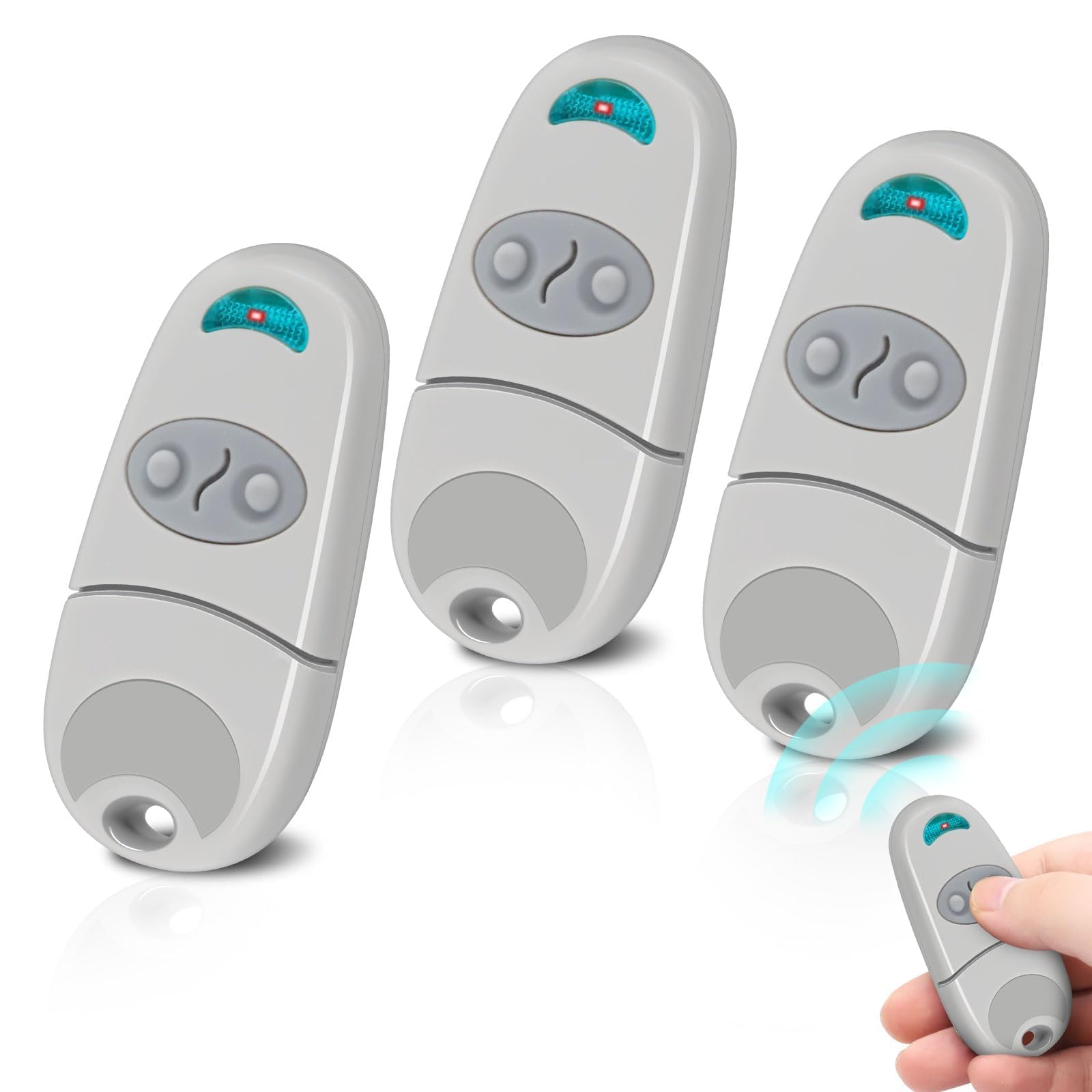 3 Pezzi Telecomando Cancello, 433,92 MHz Telecomando Porta del Garage,Telecomando Compatibile con 433MHz Telecommande C@me EV, NA, EE, 2 Canali