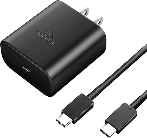 Cargador súper rápido tipo C, cargador de pared USB C de 45 W, bloque de carga rápida y cable de carga C de 5 pies para Samsung Galaxy S23