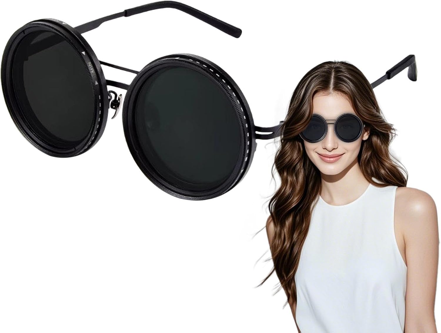 Mens Sunglasses Polarized Mens Shade Sunglasses | ND9 Polarized Glasses Graduated Tint Sunglasses | Round Shade Lens Filter Lente Eyewear Accessories for Men, Single Attributes