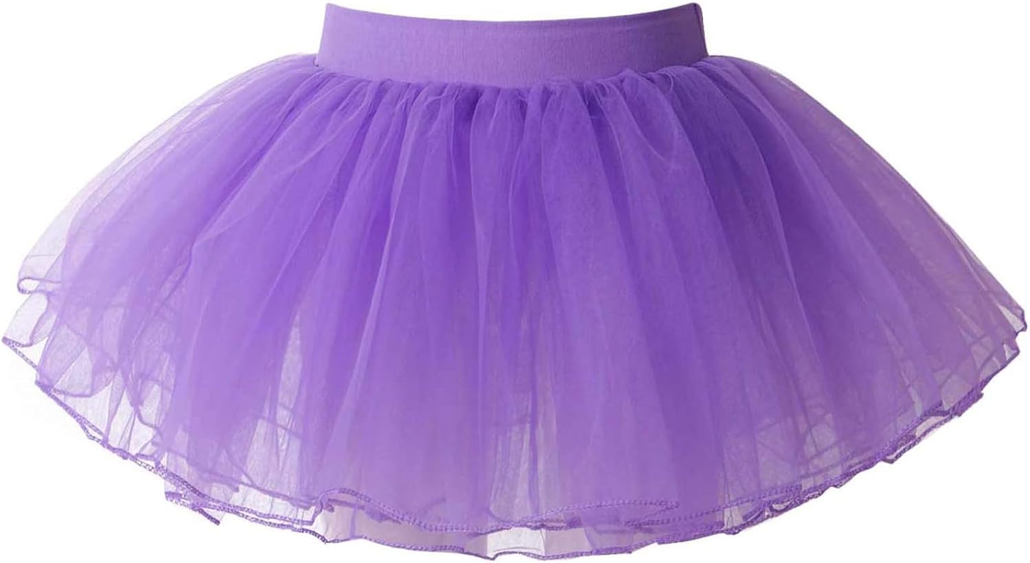 Ballet Dance Skirt for Girls Elastic Waistband Mesh Tutu Skirt Four Layer Skirt Ballerina Dancewear