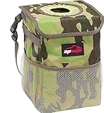 EPAuto Waterproof Car Trash Can with Lid and Storage Pockets, Camouflage Green