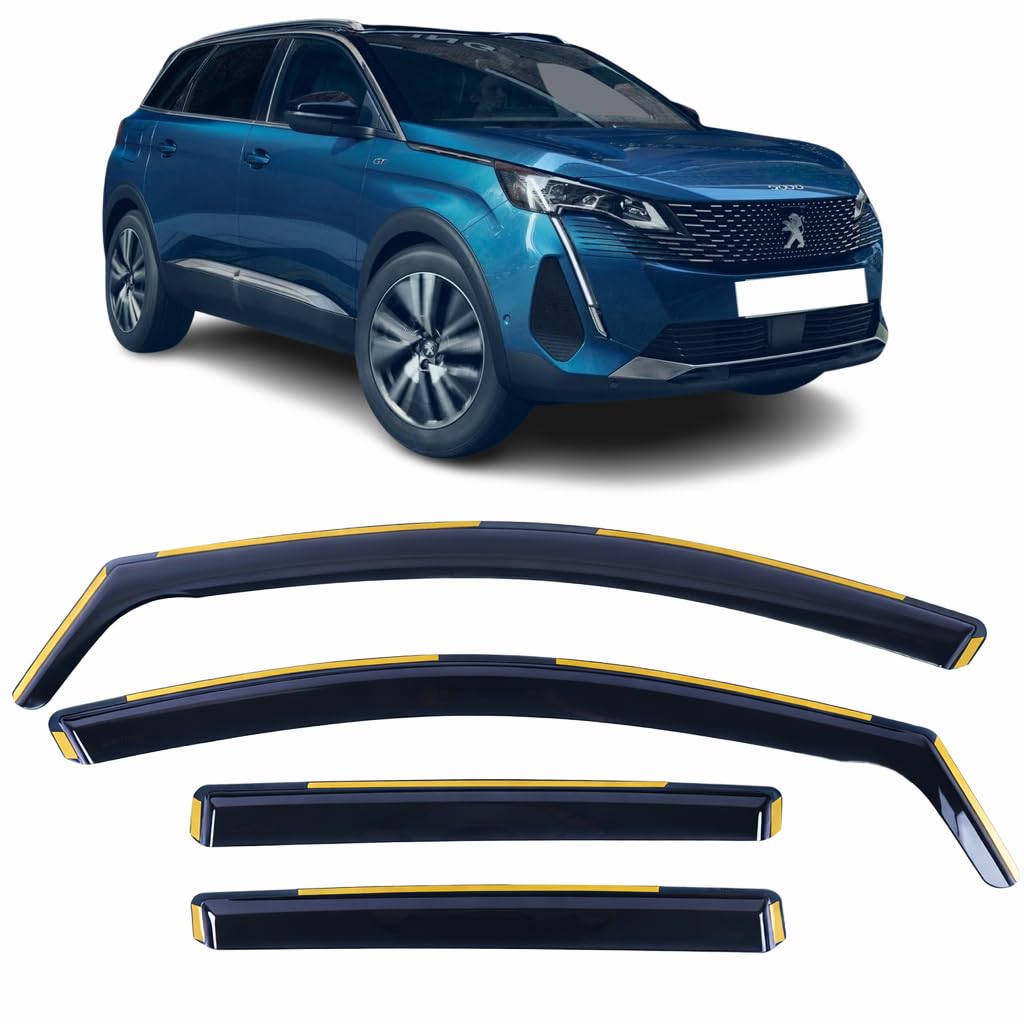 Juego de 4 deflectores de viento tipo canal compatibles con Peugeot 5008, modelos 2017 a 2024, deflectores de ventana acrílicos para Peugeot 5008