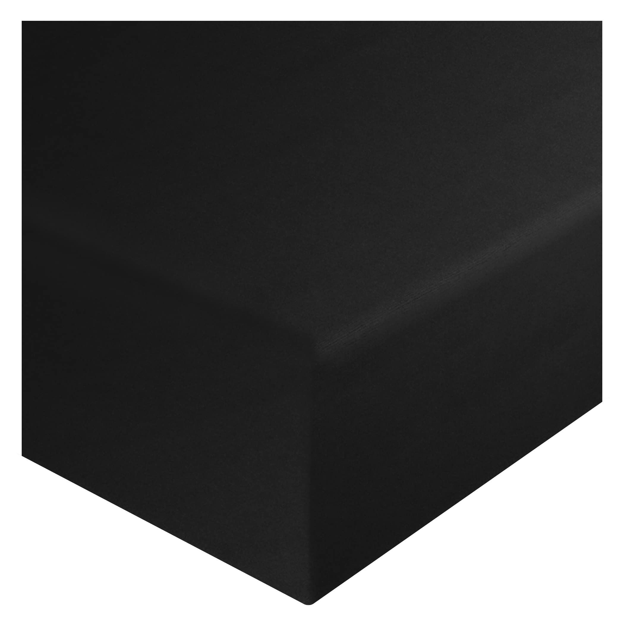 Home Ace Black King Size Fitted Sheet, 152Cm X 198Cm + 40Cm Deep, Polycotton