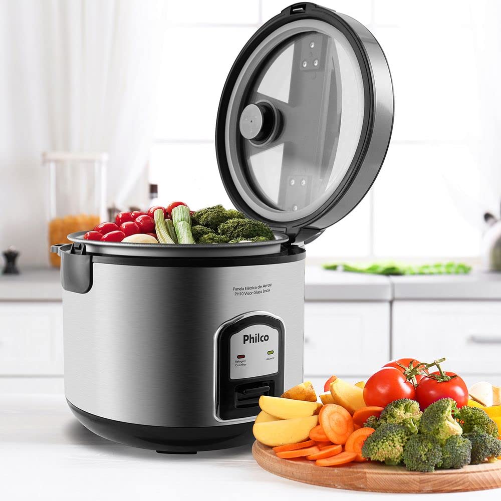 PANELA DE ARROZ PH10P VISOR GLASS INOX 220V | Amazon.com.br