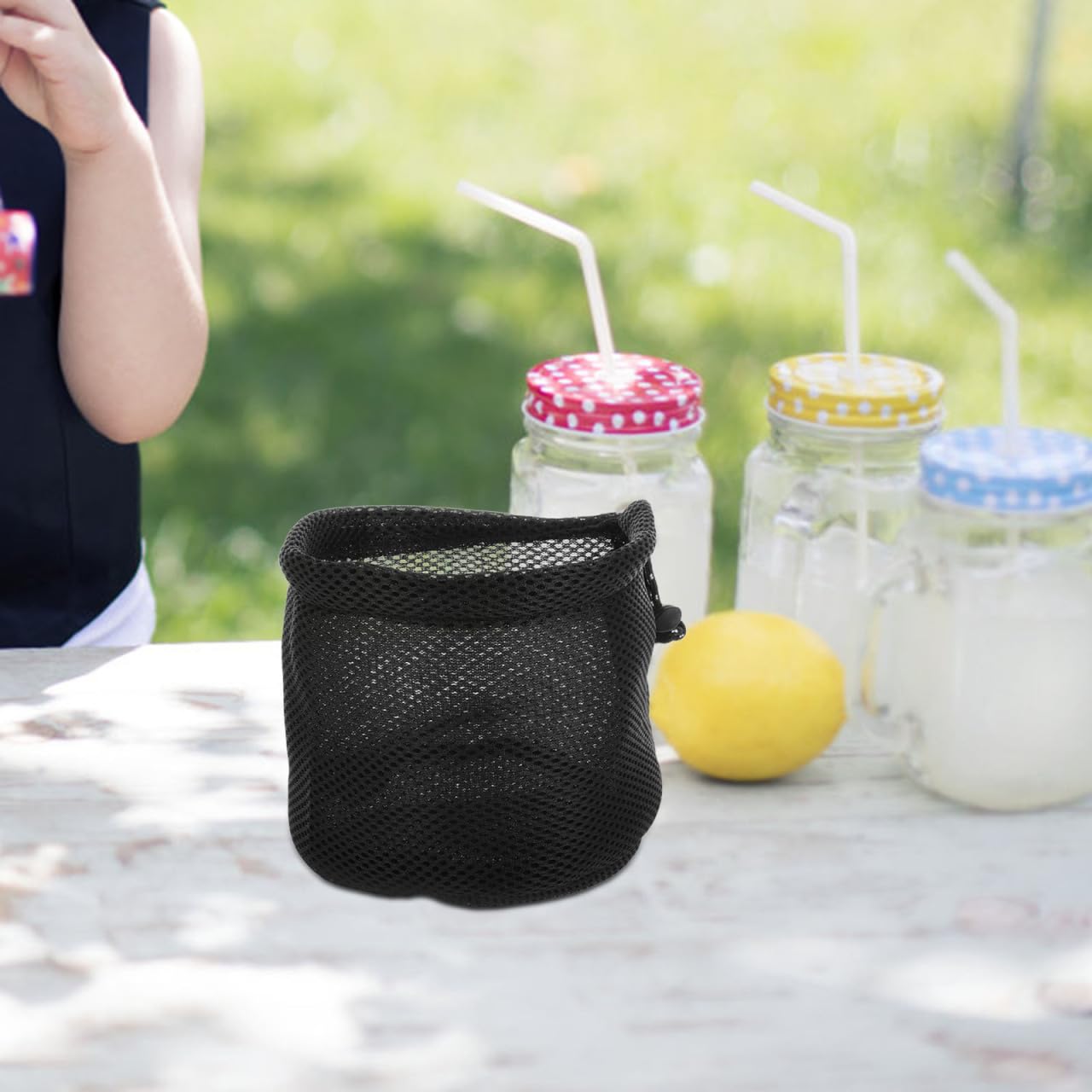 BESPORTBLE Camping Cookware Organizer Bag – Heavy-Duty Mesh Storage with Drawstring for Outdoor Cooking Gear (BBQ, Hiking, Picnic)