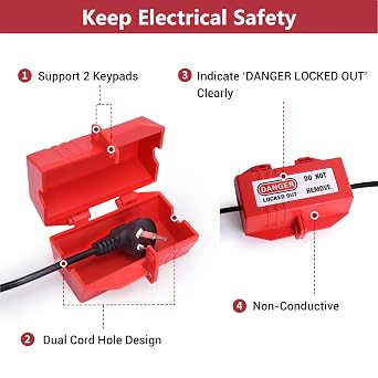 Lockout Tagout Kit, Portable Loto Safety Set with Zipper Bag Bag