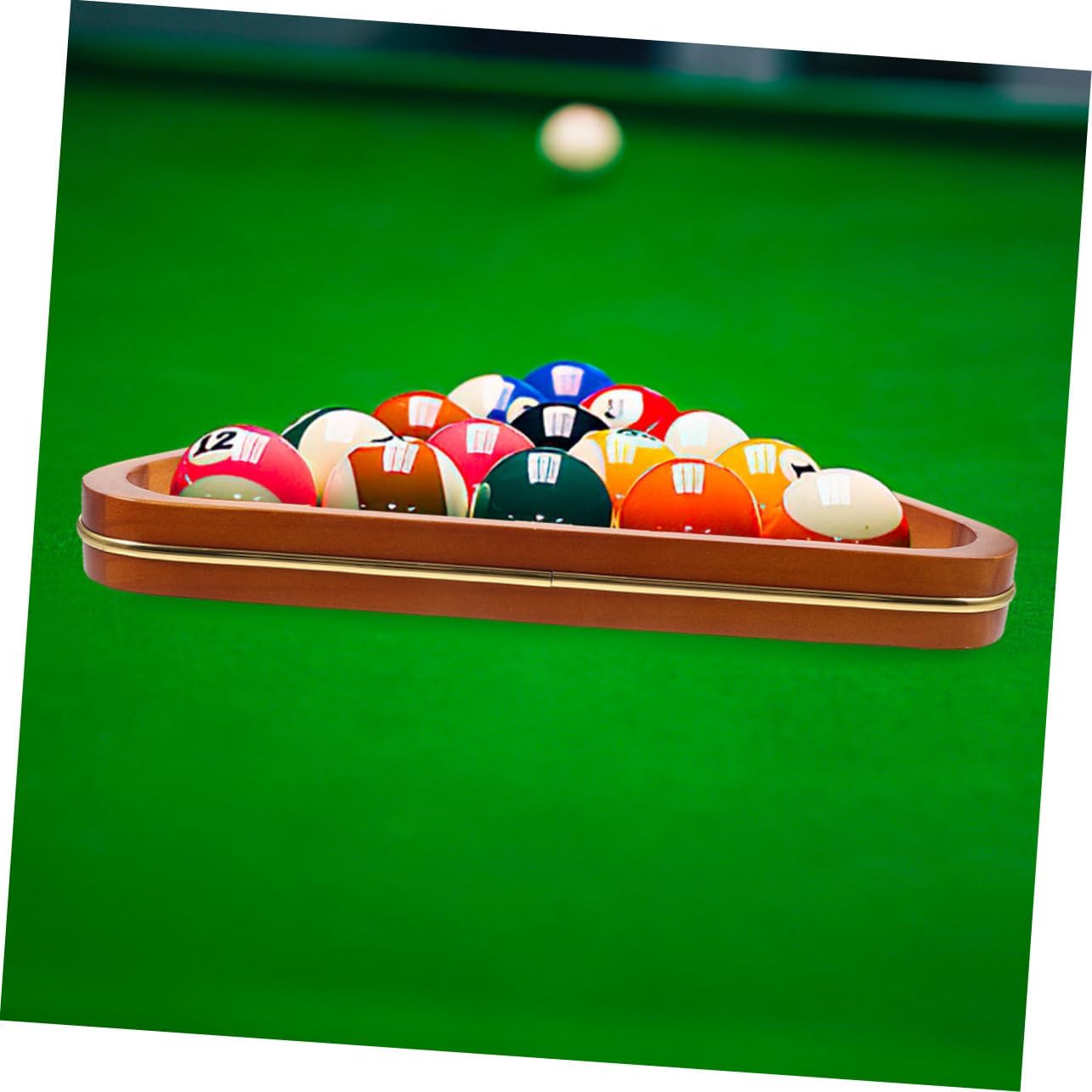 2pcs Wooden Billiard Ball Triangle Rack with Gold Trim Durable Pool Table Accessory for Adults Enhances Game Experience for Billiard and Home Use