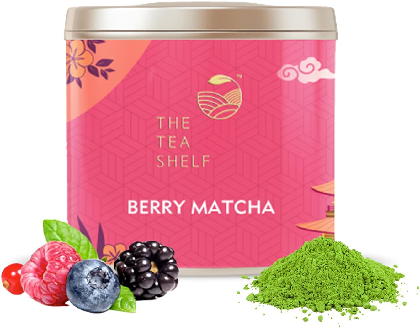 The Tea Shelf - Berry Matcha Green Tea | 100% Authentic | Flavourful Superfood | Sourced from Shizouka Region, Japan - 30gm (20 Servings)